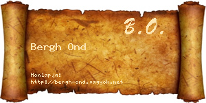 Bergh Ond névjegykártya
